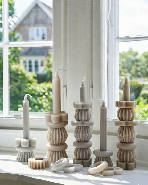 6 BOUGIES À EMPILER 25CM SABLE CHAUD - THE ORIGINAL