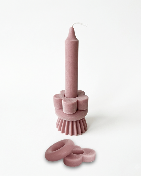 6 BOUGIES EMPILABLES 17CM ROSE POUDRÉ - L'ORIGINAL