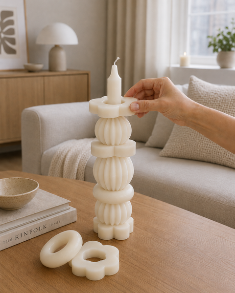 6 STACK CANDLE 25CM WARM WHITE - THE ORIGINAL