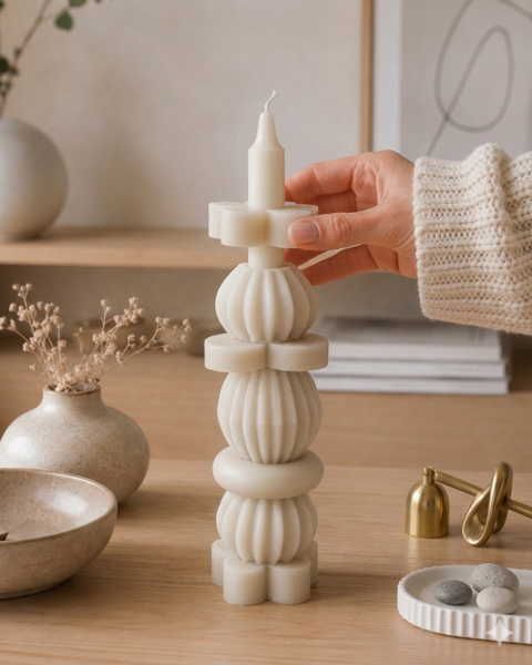 6 STACK CANDLE 25CM WARM WHITE - THE ORIGINAL