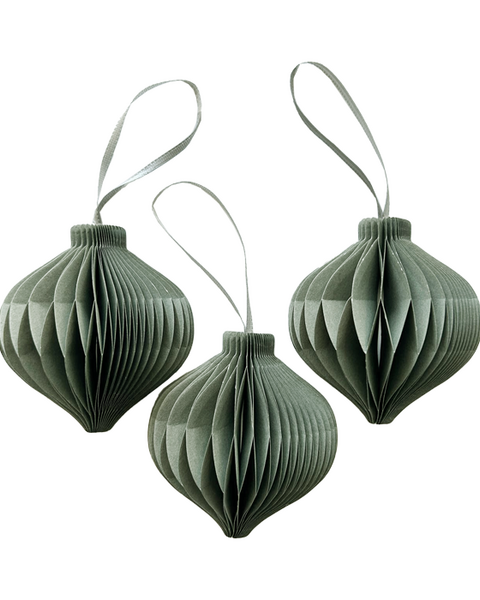 10x PAPIERTROPFEN OLIVEGRUN