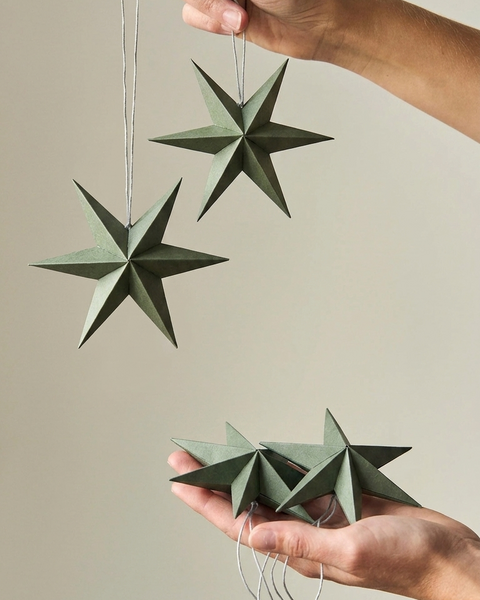 OLIVE GREEN MINI PAPER STARS