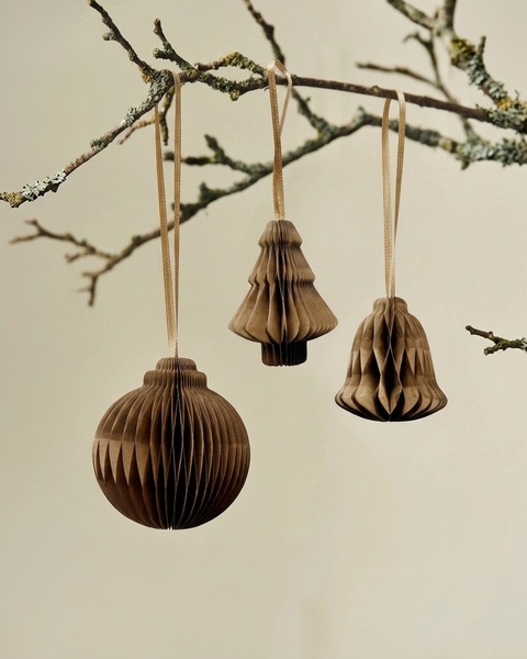 10X PAPIERGLOCKE TERRAKOTTABRAUN