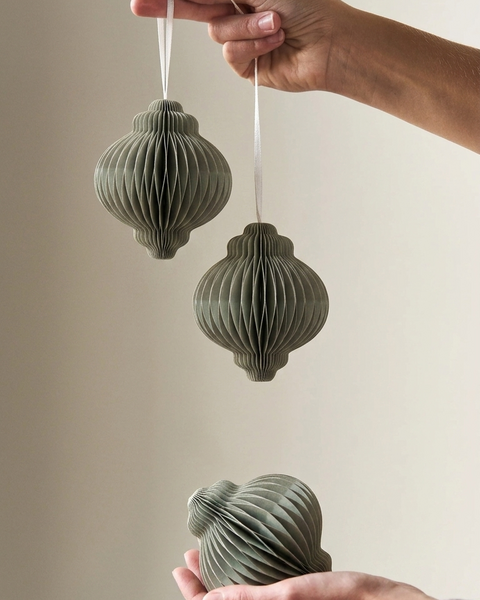 10x PAPER JEWEL OLIJFGROEN