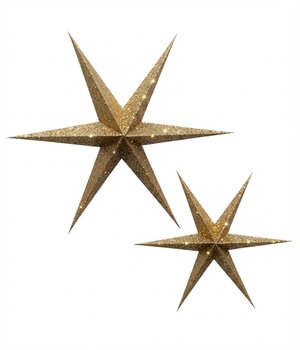 20x GOLD SPARKLE PAPER STARS