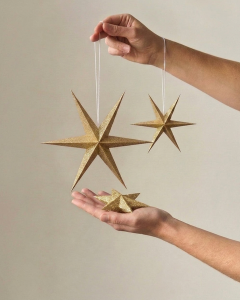 20x GOUDEN SPARKLE MINI PAPIERSTERREN