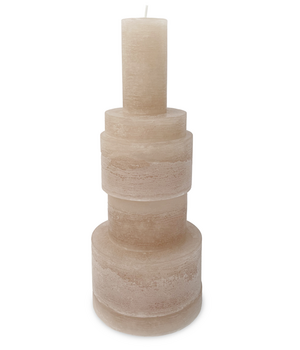 STACKABLE CYLINDER CANDLE WARM SAND