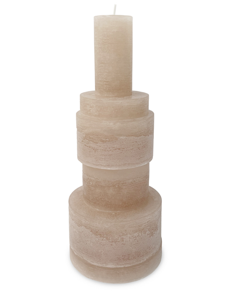STACKABLE CYLINDER CANDLE WARM SAND