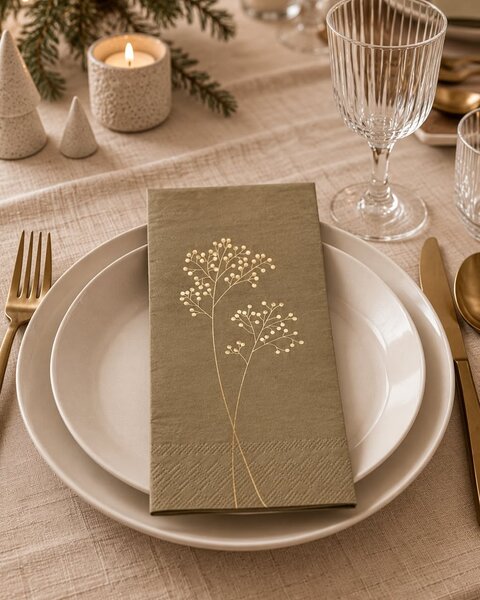 15 NAPKINS OLIVE
