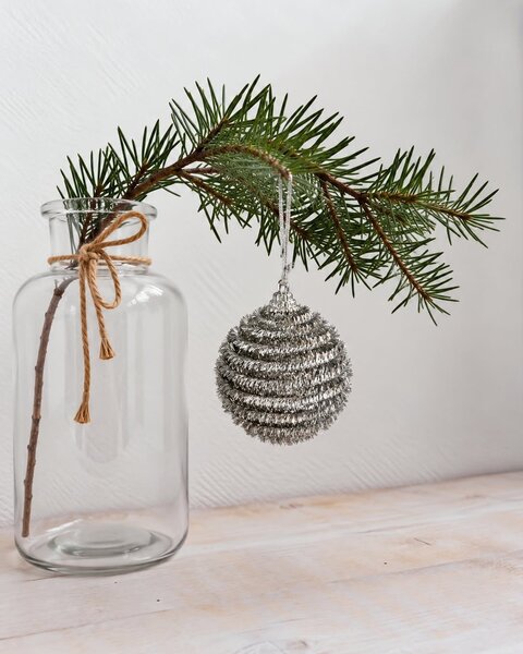 10 PIJPENRAGERBALLEN ZILVERGLITTER