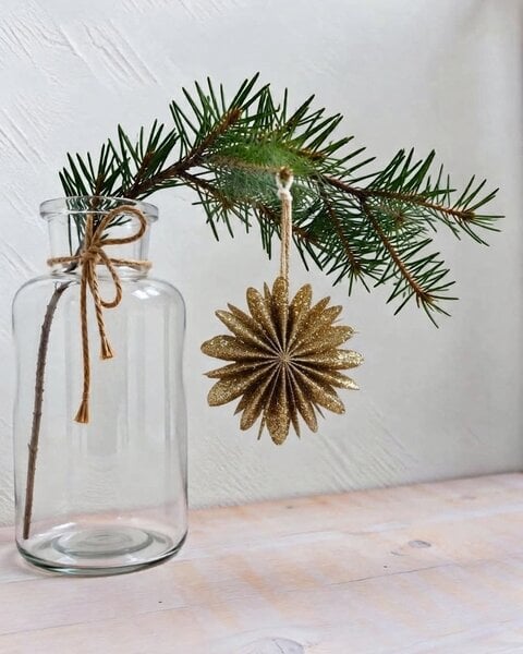 10 PAPER SNOWFLAKE GOLD SPARKLE