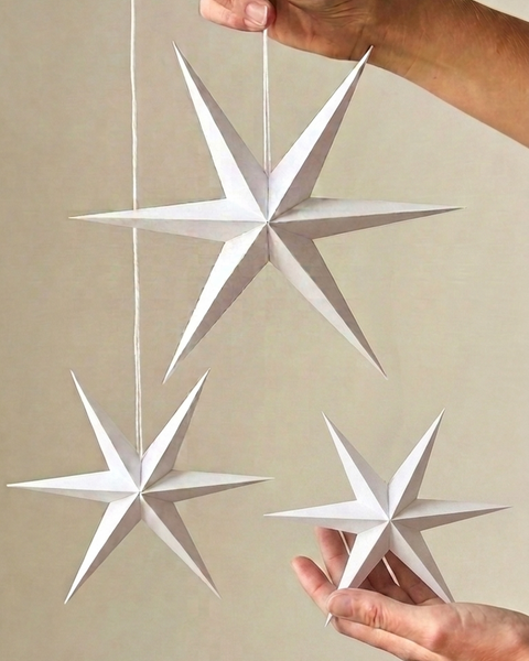 20 WARM WHITE PAPER STARS
