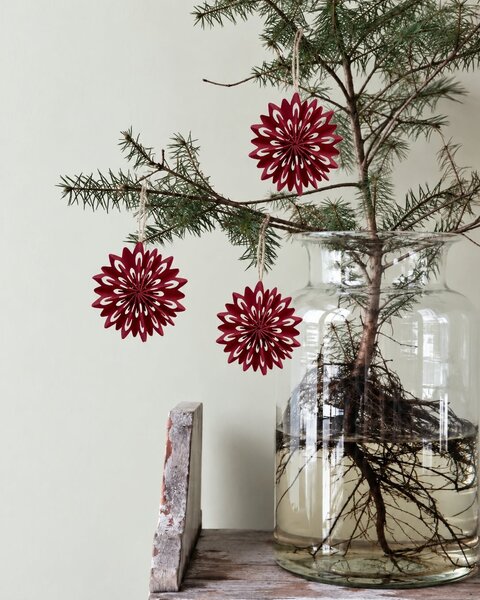 10 PAPIER SCHNEEFLOCKE WEINROT