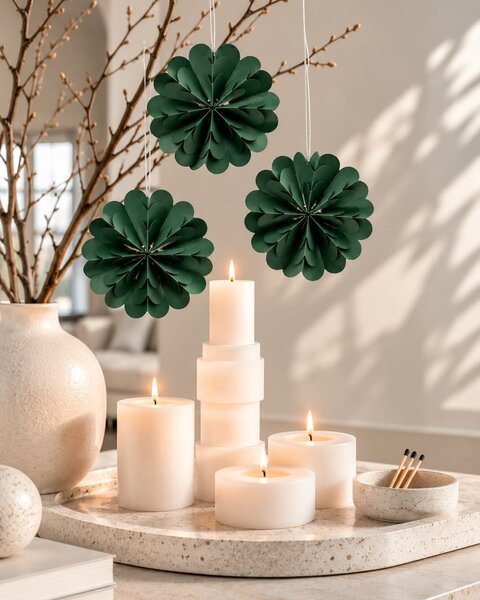 10 PAPIEREN SNEEUWVLOKKEN GROEN