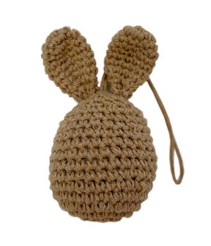 10 HANDMADE GEHAAKTE EIEREN MET OORTJES KARAMEL