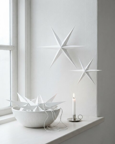 20 WARM WHITE PAPER STARS