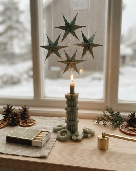 20 WEIHNACHTSGRUNE MINI-PAPIERSTERNE