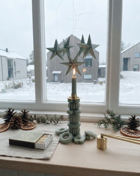20 OLIJFGROENE MINI STERREN