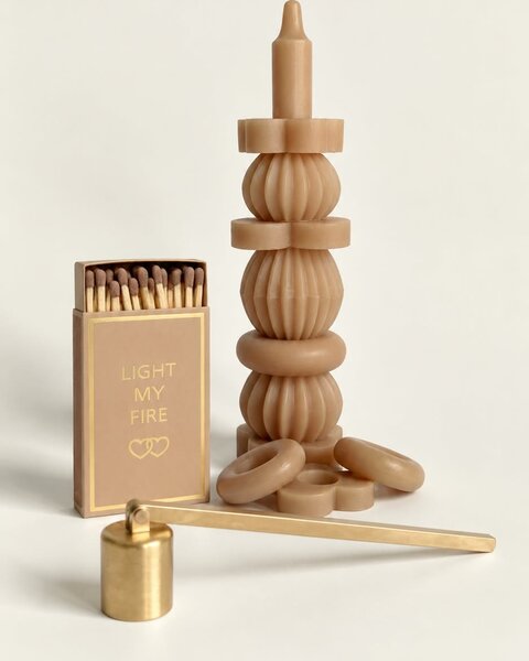 1 STACK CANDLE 25 CM BROWN - THE ORIGINAL
