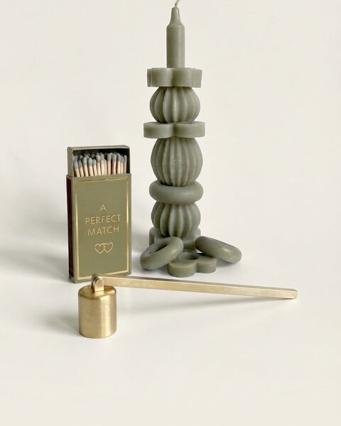1 STACK CANDLE 25CM OLIVE GREEN - THE ORIGINAL