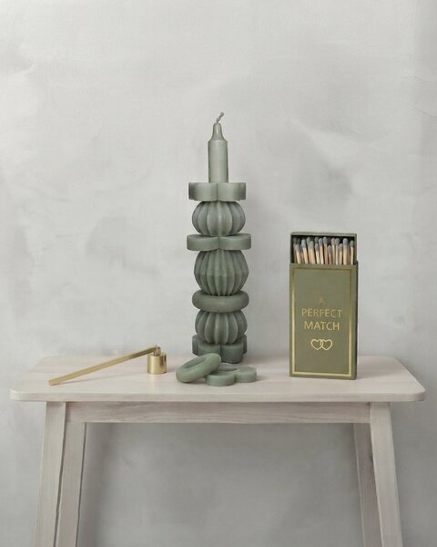 1 STACK CANDLE 25CM OLIVE GREEN - THE ORIGINAL