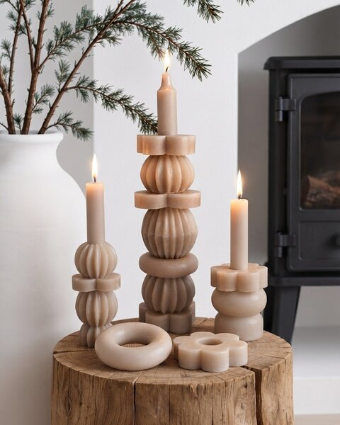 1 STACK CANDLE 25CM WARM SAND - THE ORIGINAL