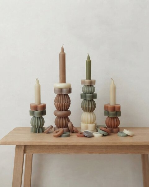 1 STACK CANDLE 21CM BROWN - THE ORIGINAL