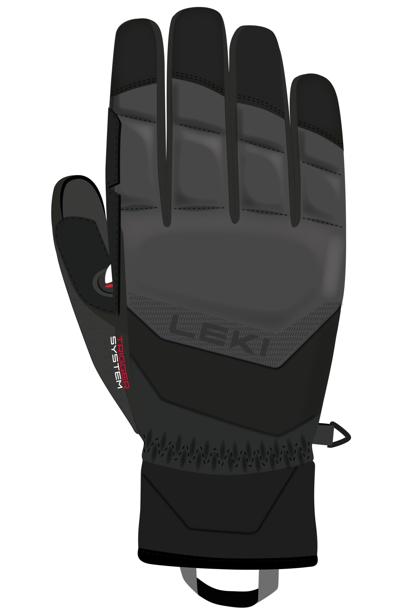 LEKI Griffin Base Guanti Da Sci 3D, Neri, Taglia 9, Pelle Di Capra, Touch Screen, Con Sistema Trigger