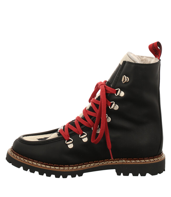 Ammann Schwarzhorn In Nubuck Nero Leather Lace-Up Boot For Women