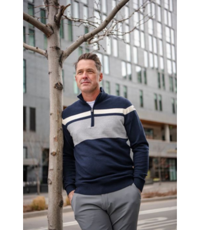 Kjus Stripe Half-Zip Sweater Deep Space For Men