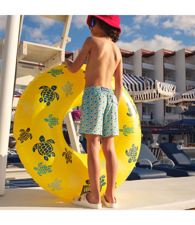 Vilebrequin Jirise Stretch Swim Shorts Micro Ronde Des Tortues Rainbow For Kids