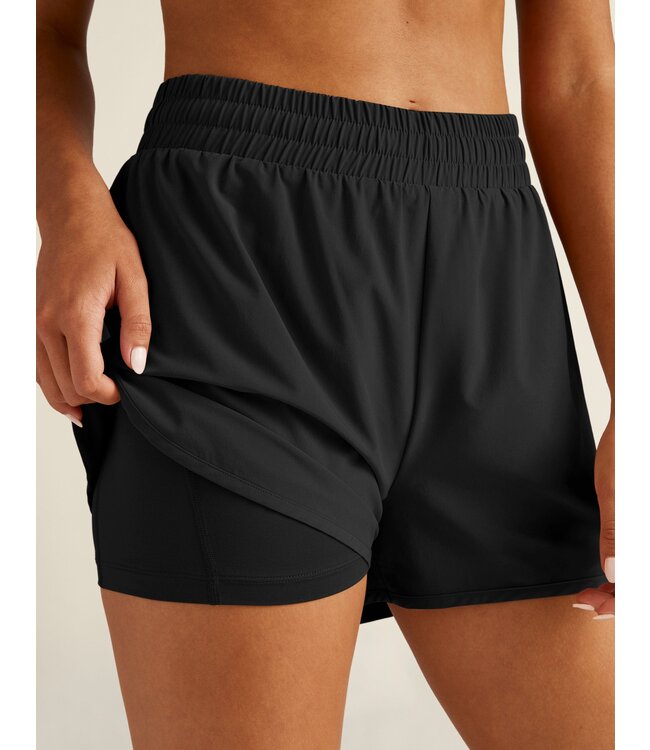 Beyond Yoga Stretch Woven In Stride Lined Short For Women