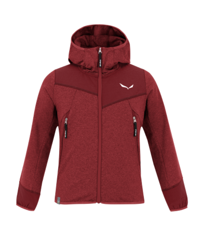 Salewa Agner Melange Polarlite Full Zip Hybrid Fleece Hoody Jacket For Kids