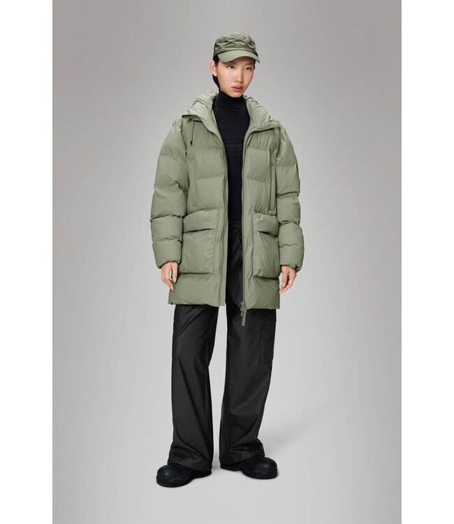 Rains Alta Long Puffer Cargo Jacket - W3T4