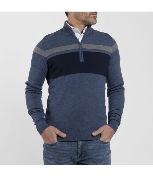 Kjus Stripe Half-Zip Sweater Deep Space For Men