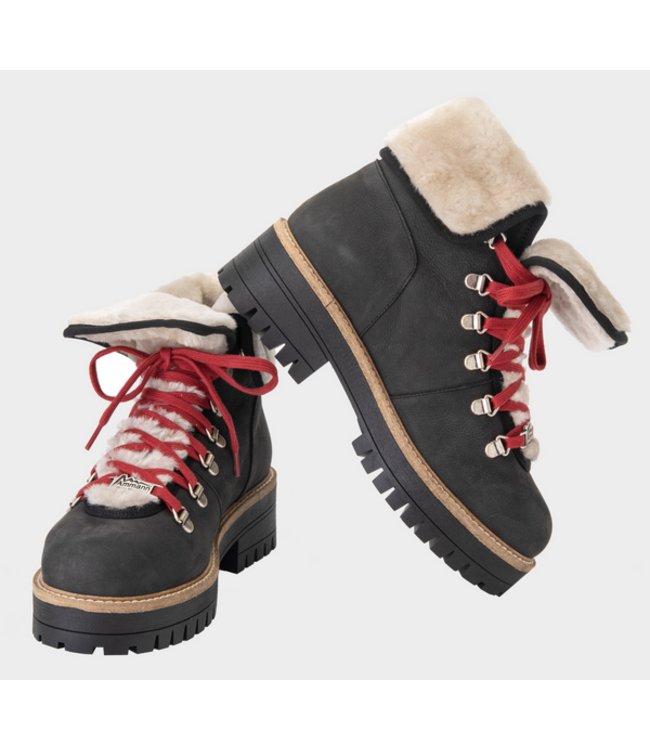 Ammann Schwarzhorn In Nubuck Nero Leather Lace-Up Boot For Women