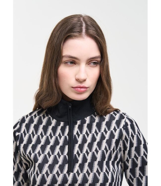 Colmar Half Zip Thermal Ski Fleece With Jacquard Pattern For Women