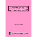 Frank Norbert Rieter Niemand heeft me ooit een eigen land beloofd