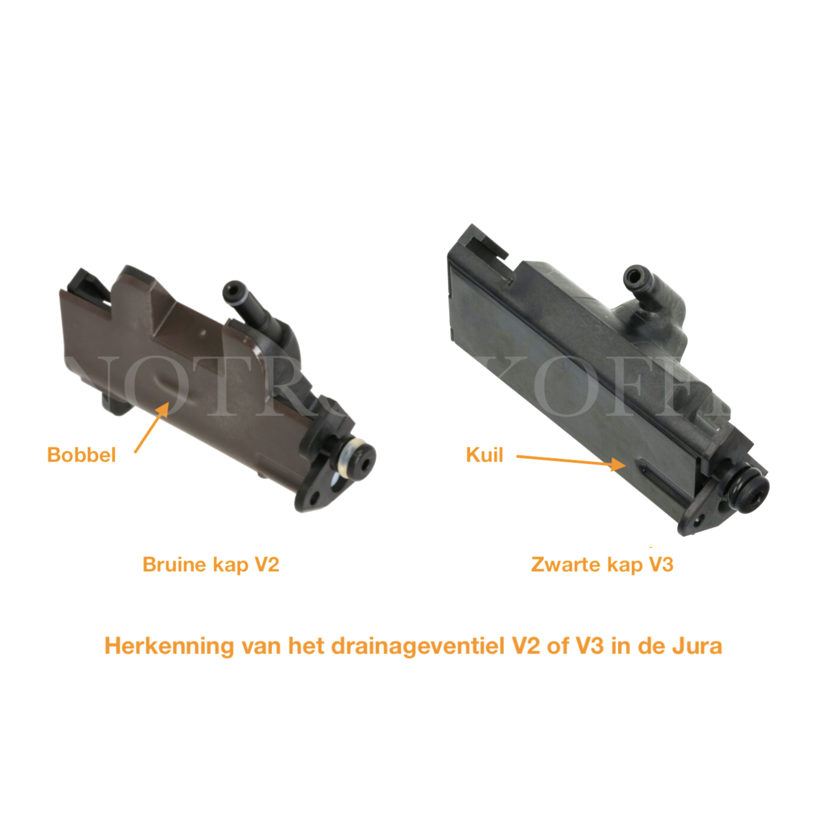 Herkennen drainageventiel V2 of V3