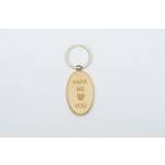 Gravure Sybelle Houten sleutelhanger Papa we love you