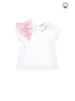 MONNALISA T-shirt met roze streep mouw
