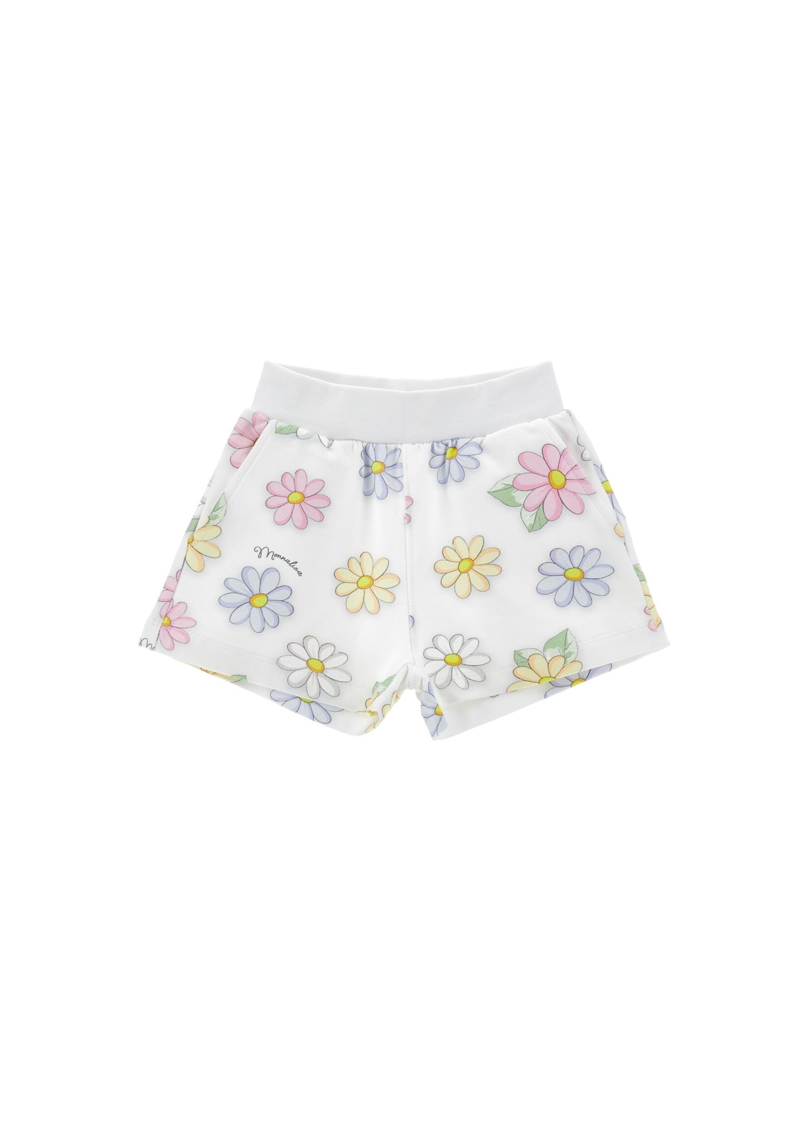 MONNALISA Jersey shorts with flowers
