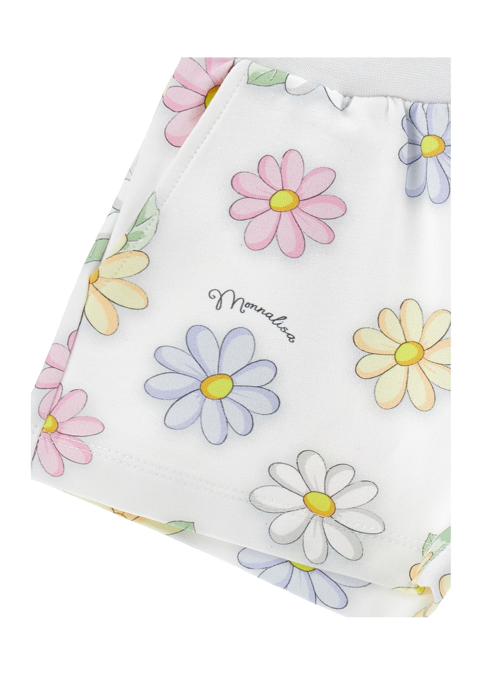 MONNALISA Jersey shorts with flowers