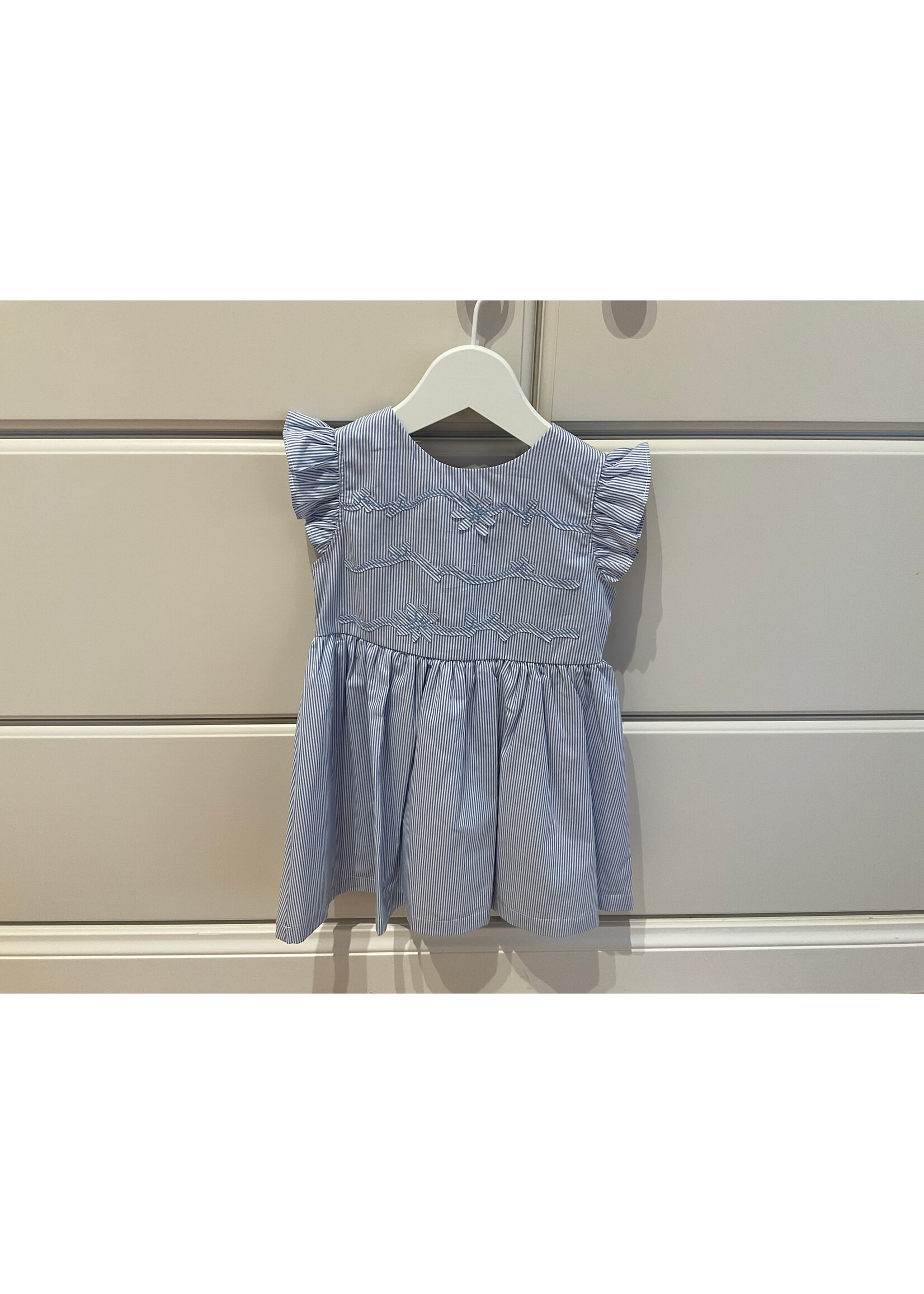 MALVI & CO Microstripe dress with embros