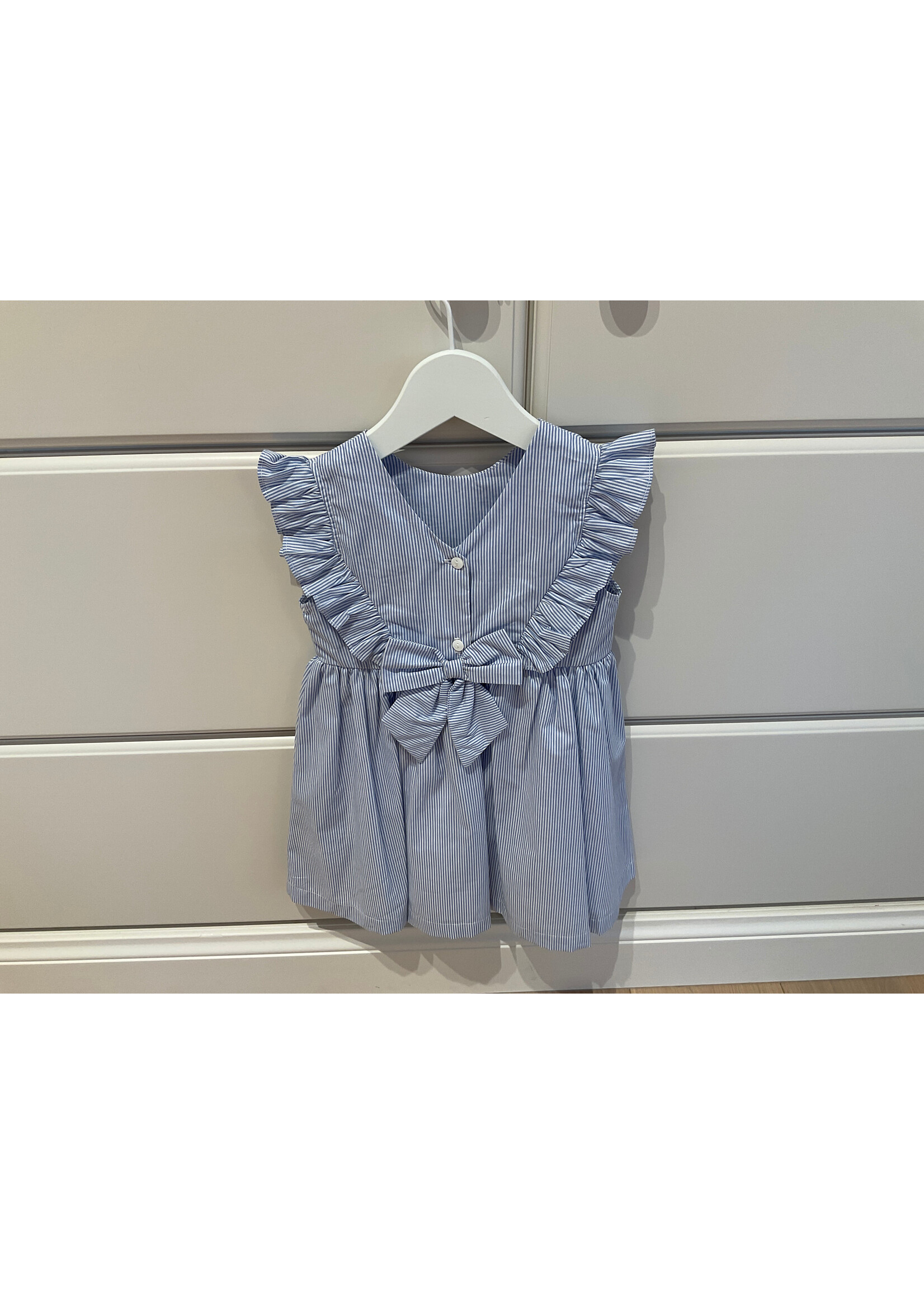 MALVI & CO Microstripe dress with embros