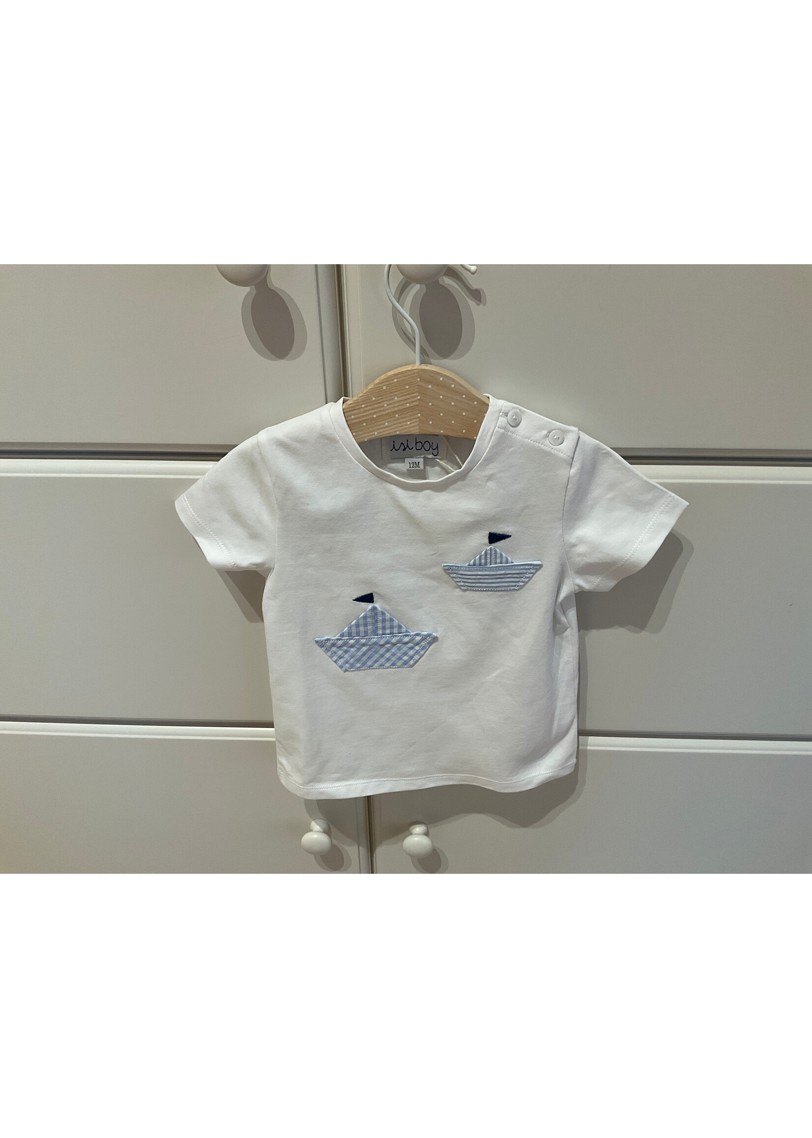 MALVI & CO T-shirt with checks and boat