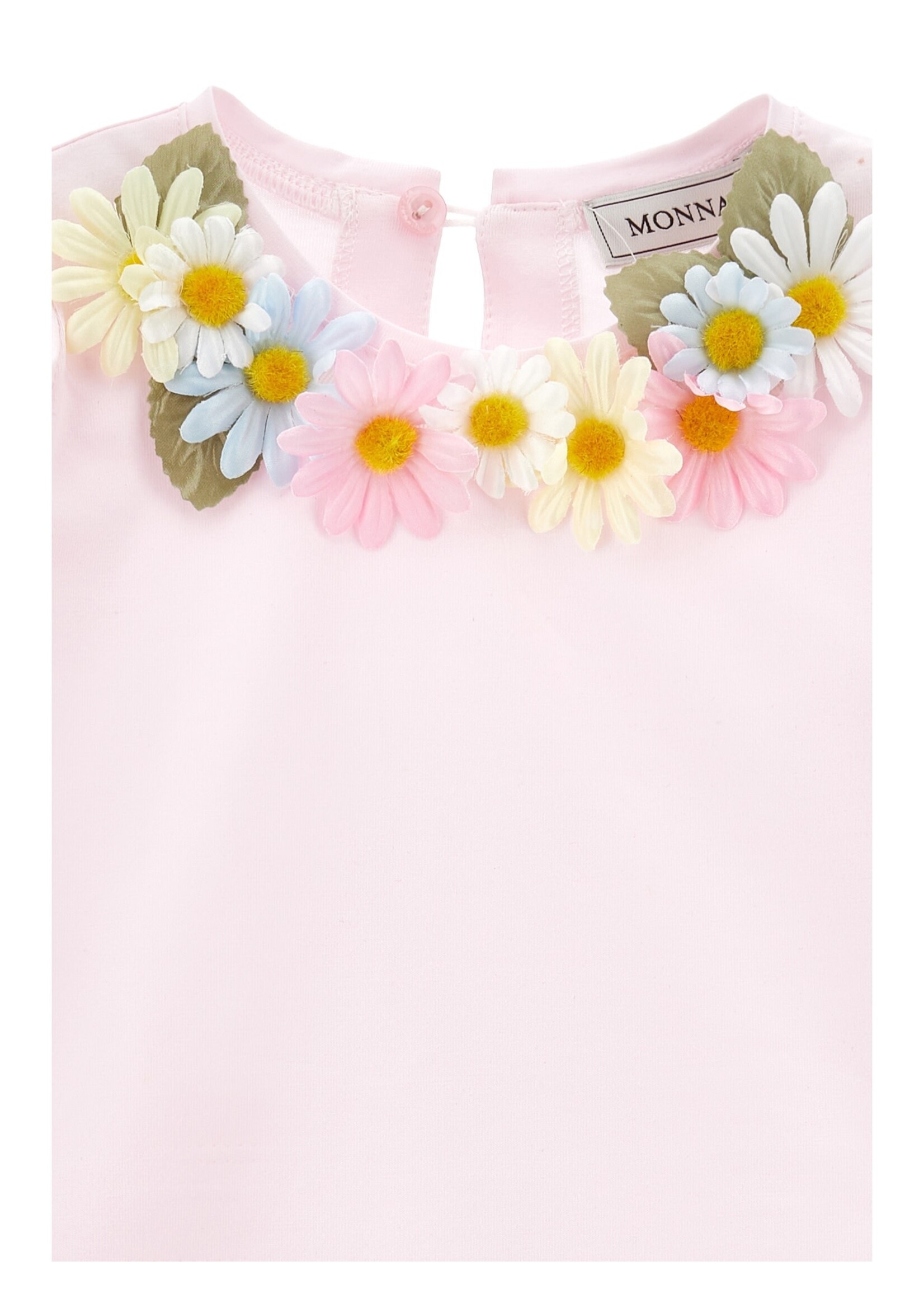 MONNALISA T-shirt with flower collar