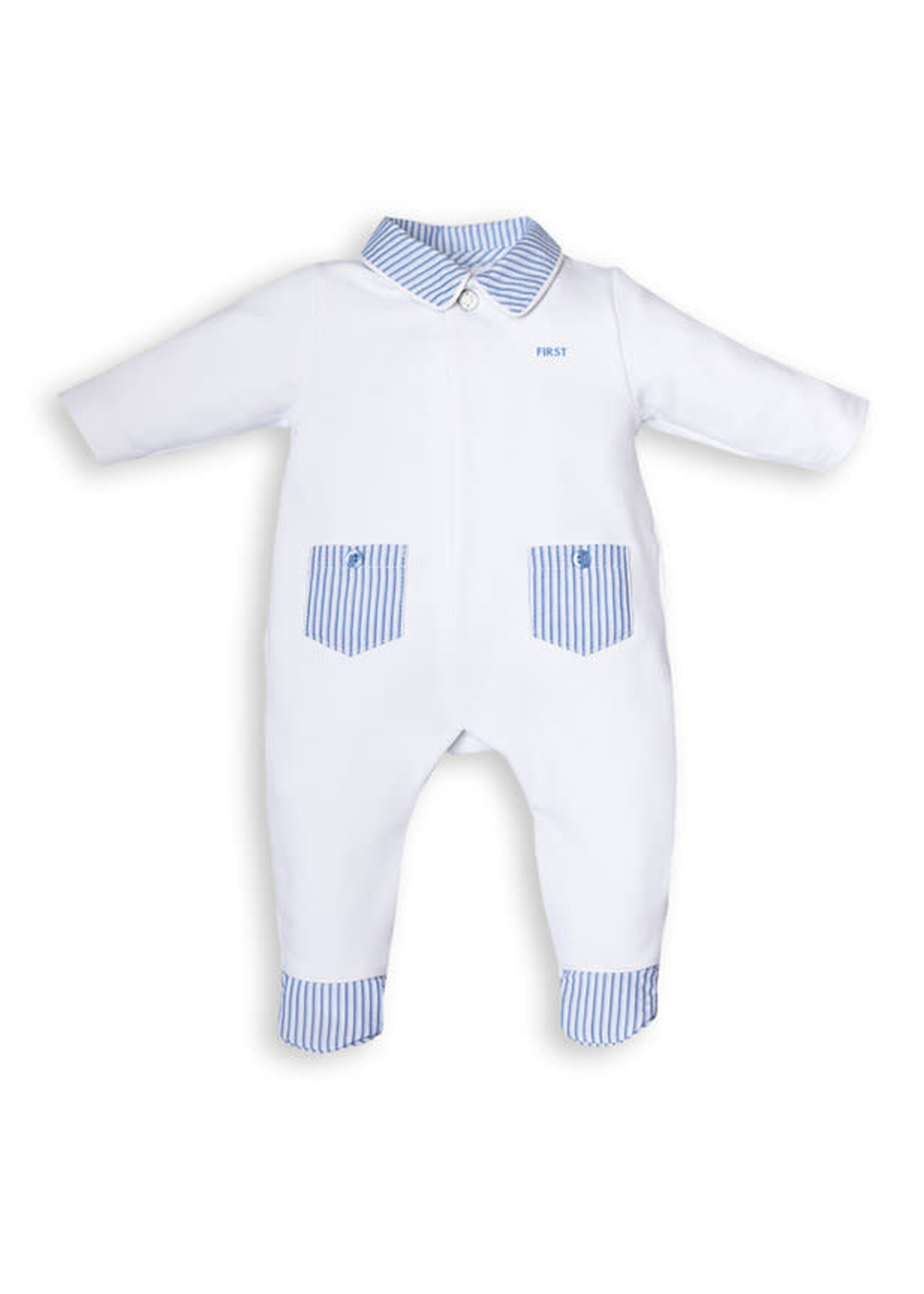FIRST Rompersuit with striped teddy