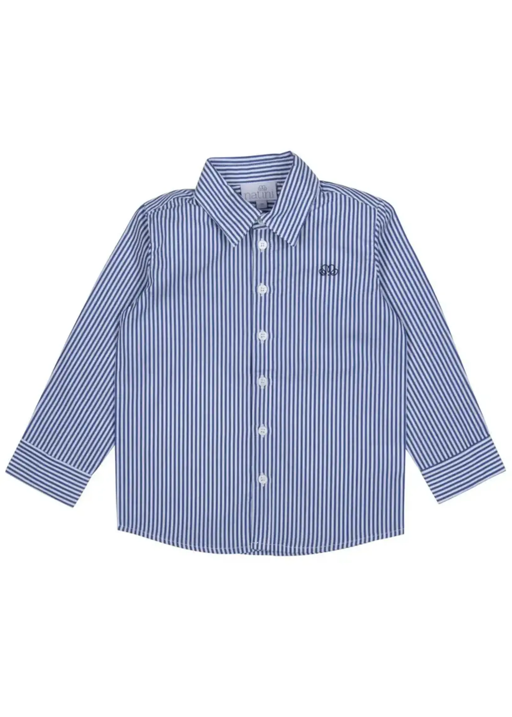 NATINI Shirt Pierrot Stripes Dark Blue