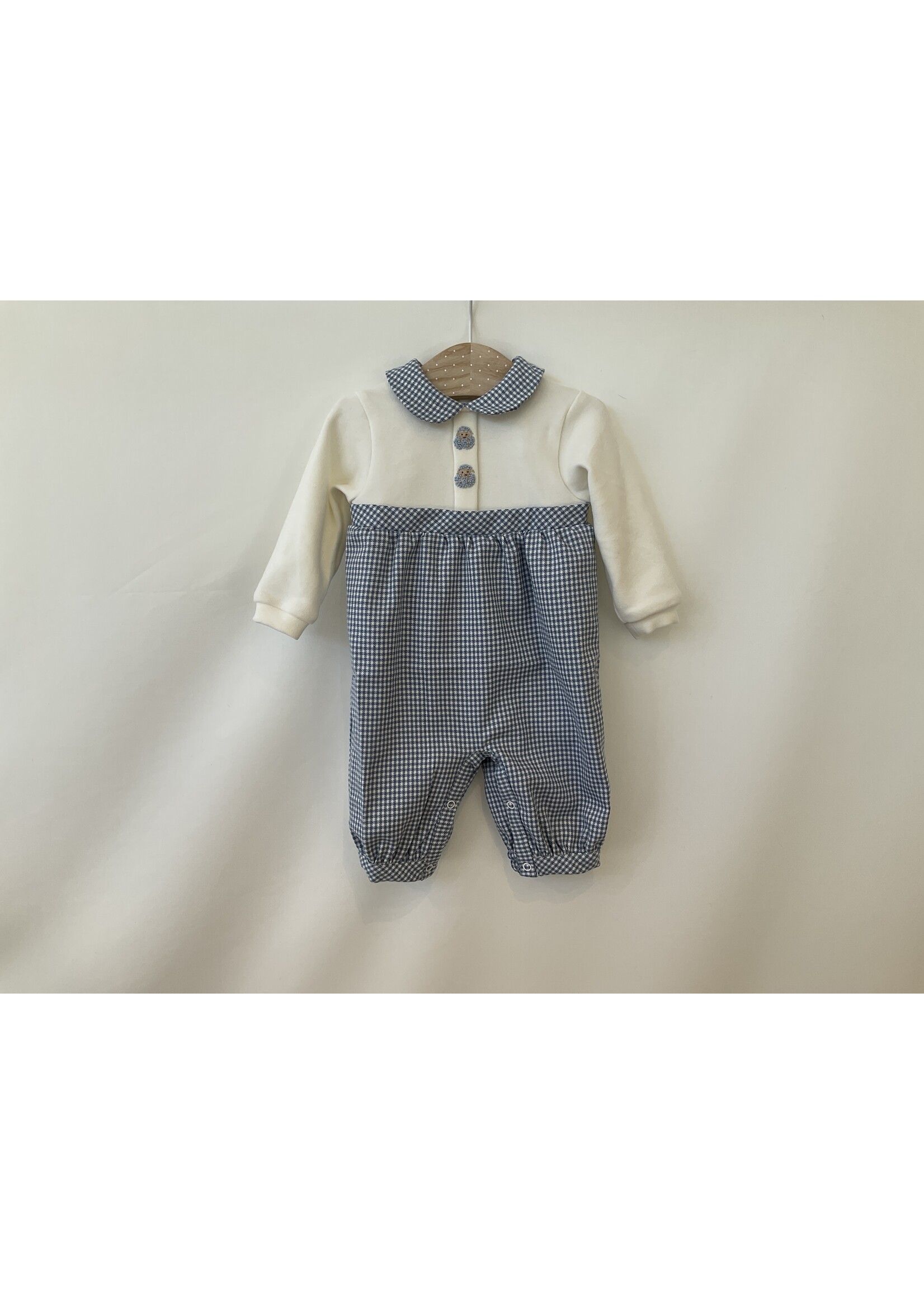 MALVI & CO Checked romper with sheep